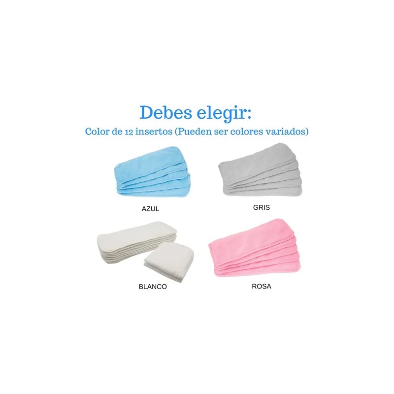 10 Pañales Ecológicos De Bambú 12 Insertos Elige Estampado Talla