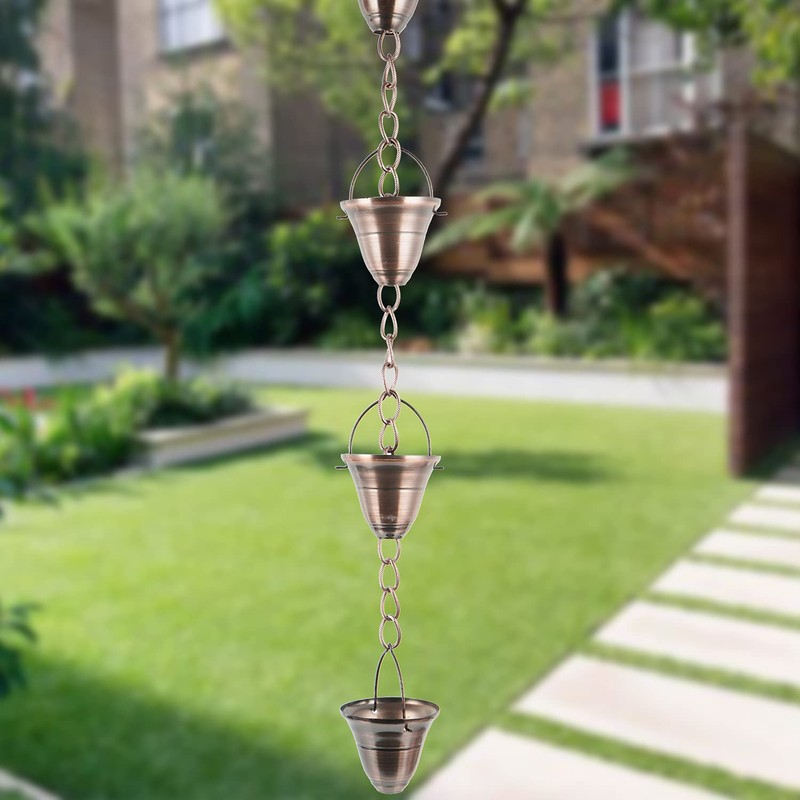 TZSSP Rain Chains Decorative Rain Chain Bell, 8-1/2 Length, Metal