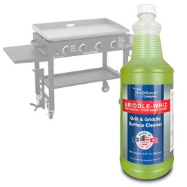 Griddle-Whiz Grill & Griddle Surface Cleaner, Removes Grease, Food Residue, Burnt On Organics, Non-Toxic High-Heat Flat Top Grill Cleaner & Food Contact Surface, Non-Caustic Formula by FryOilSaver Co.