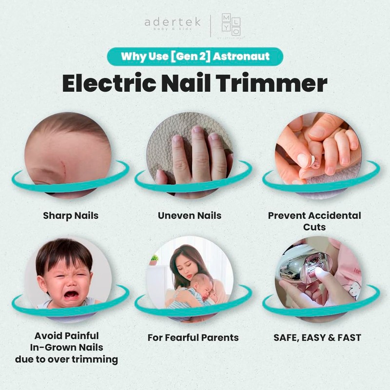 MyLO Electric Baby Nail Clipper Trimmer for 6mo+, Automatic Baby