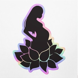 Holographic Decal Stickers of Pregnant Flower Premium Waterproof Vinyl Decal Stickers for Laptop Phone Accessory Helmet Car Window Mug Tuber Cup Door Wall Decoration ANDVER308714aHO