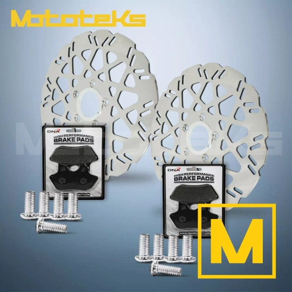 Mototeks 11.8 11.5 HARLEY MESH ROTOR W/ BRAKE PADS FOR