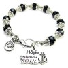 ChubbyChicoCharms Hope Anchors The Soul Beautiful Black Crystal Bracelet with
