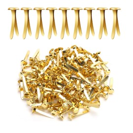 100 Pcs Metal Paper Fasteners, Round Head Split Pins Craft, For Diy Crafts Projects Scrapbooking Office(Gold)