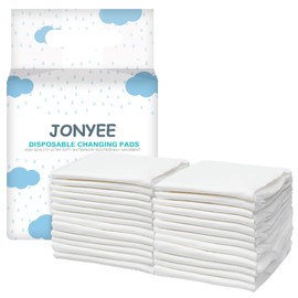 JONYEE Basics Dog and Puppy Pee Pads with 4-Layer Leak-Proof and Quick-Dry Design for Potty Training, 13” x 17” Ultra Absorbent Disposable Changing Pads for Small Pets -White(25 Count)