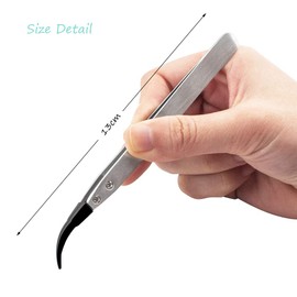 WANDIC Anti Static Tweezers Set of 8 Plastic Tips ESD Stainless Steel Precision Tweezers for Electronics, Laboratory, Jewelry and Crafts