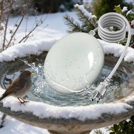 Bird Bath Heater,50W Automatic Birdbath Deicer for Outdoor Birdbaths and Animal Water Bowls,Cast Aluminum,55±5°C Thermostat Control,125V Safe Heating(1.8M Cord)