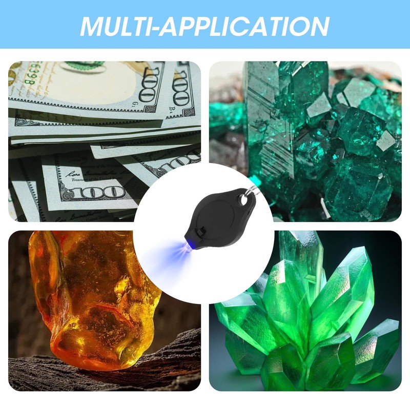 6Pcs Note Checker Blacklight Mini LED Keychain Torches Mini Keychain