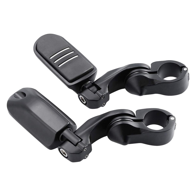 1 1/4" 32mm Matte Black Short Angled Engine Guard Footpegs