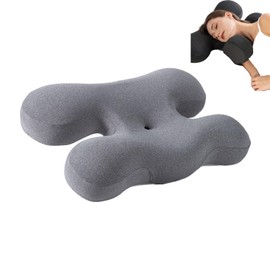 Janemiri Side Sleep Beauty Pillow,Ergonomic Memory Foam with Removable Cover,Butterfly Shape Wrinkle Prevention Pillow for Protecting Your Hair and Skin(Gray)