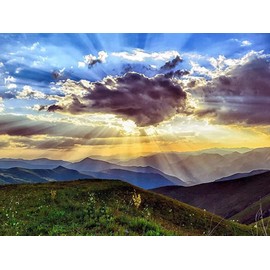 MOER SKY Nature Landscape 5D Diamond Painting Art Kit for Adults Mountain Sunset DIY Diamond Arts Full Round Drill 12x16 Inch, Clouds Sunset Scenery