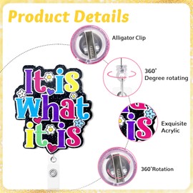 Hotlea It is What It is Badge Reel with Alligator Clip Funny ID Badge Holders Cute RN LPN CNA MA PCT Badge Buddy Healthcare Medical Students Nurse Accessories for Work