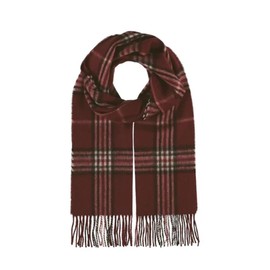 FRAAS Cashmere Wool Blend Scarf - The Plaid for Women, Red (red dahlia)