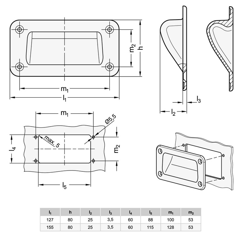 Ganter Normelemente Handle shell die-cast zinc | assembly from operating