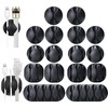 OHill 16-Pack Black Cord Organizer - Adhesive Cable Clips Holder