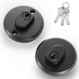 Double-Sided Keyed Round Deadbolt Lock - Matte Black, Exterior Door Lock with Pick Resistant Cylinder, Zinc Alloy Construction for Front Entry Doors