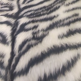 Design Fun Faux Fur Fabric Material - White Tiger, 1Mtr - 150cmx100cm
