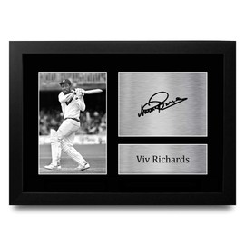 HWC Trading FR A4 Viv Richards Gifts Printed Signed Autograph Picture for Cricket Memorabilia Fans - A4 Framed