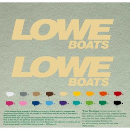 Pair of Lowe Boats Compatible Replacement Decals Vinyl Stickers Boat Outboard Motor Set of 2 (24", Cream 023)