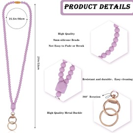 LEGENTLISUR Lanyard with ID Card Holder Lanyards for Women Removable Lanyard with ID Card Holder Cute Teacher Lanyard Gifts for Women Teachers (Lilac)