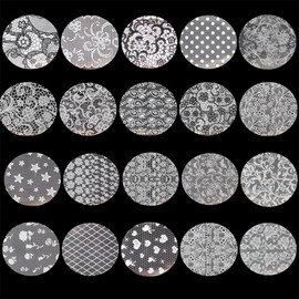 YUWENW 20pcs White Lace Starry Sky Nail Foil Transfer Sheets Lace Starry Shell Nail Sheets Nail Parts Nail Art Nail Art (White Color)