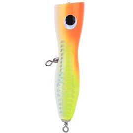 Wooden Large Artificial Popper Fish Lure Topwater Simulation Bait Sea Fishing Tackleorange yellow
