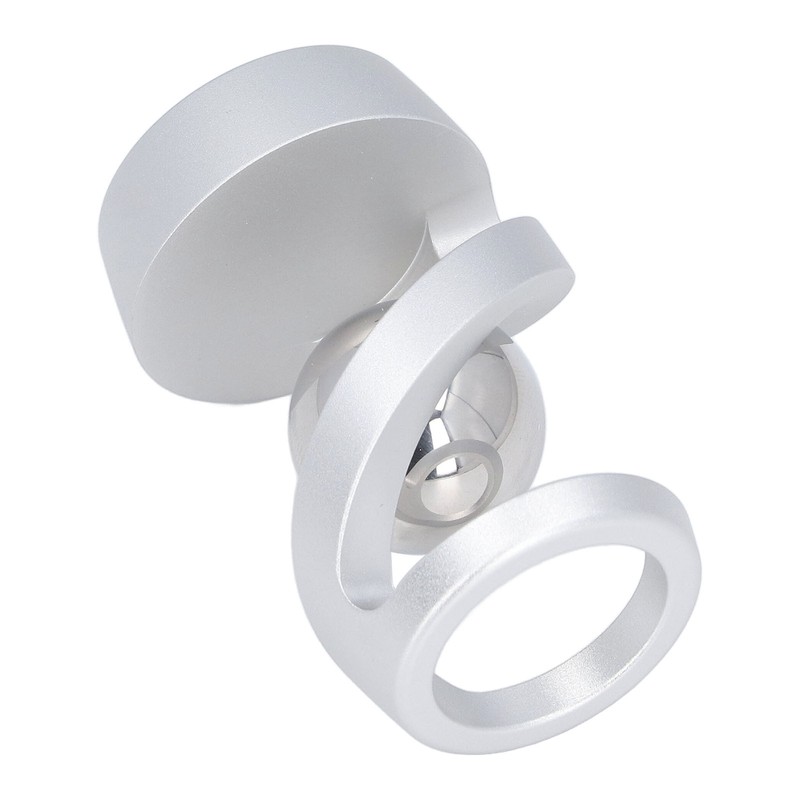 Desktop Suspended Gyroscope Reduce Anxiety Silver Bead Aluminium Alloy Rotating