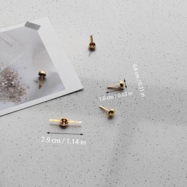 300 Pcs Brass Brads Round, Mini Brads for Paper Crafts, Pins for Crafts, Brads for DIY Crafts Projects Scrapbooking (0.32x0.6 Inch Gold)
