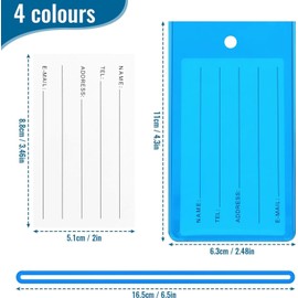 Luggage Tags for Suitcases with ID Card - Durable and Waterproof Travel Tags for Bags - Secure Strap, Easy Identification, Perfect for Travel, Business, and Luggage Organization