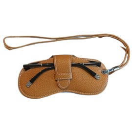 NYANDELMO Slim Thin Soft Lightweight Compact Minimalist Glasses Case, Braun