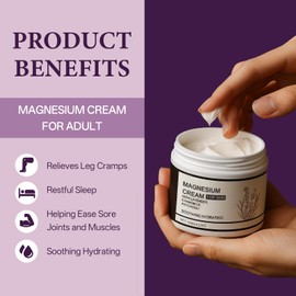 Magnesium Cream, Lotion & Body Butter for Sleep,Relaxation & Moisturizing – with Lavender & Chamomile – Calming Relief for Body, Legs & Feet – Stress, Cramps & Restful Sleep Support – 4.23OZ