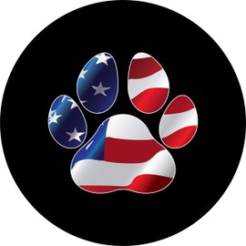 Tire Cover Central Pet Paws Flag Spare tire Cover (Select tire Size/Back up Camera Option in menu)
