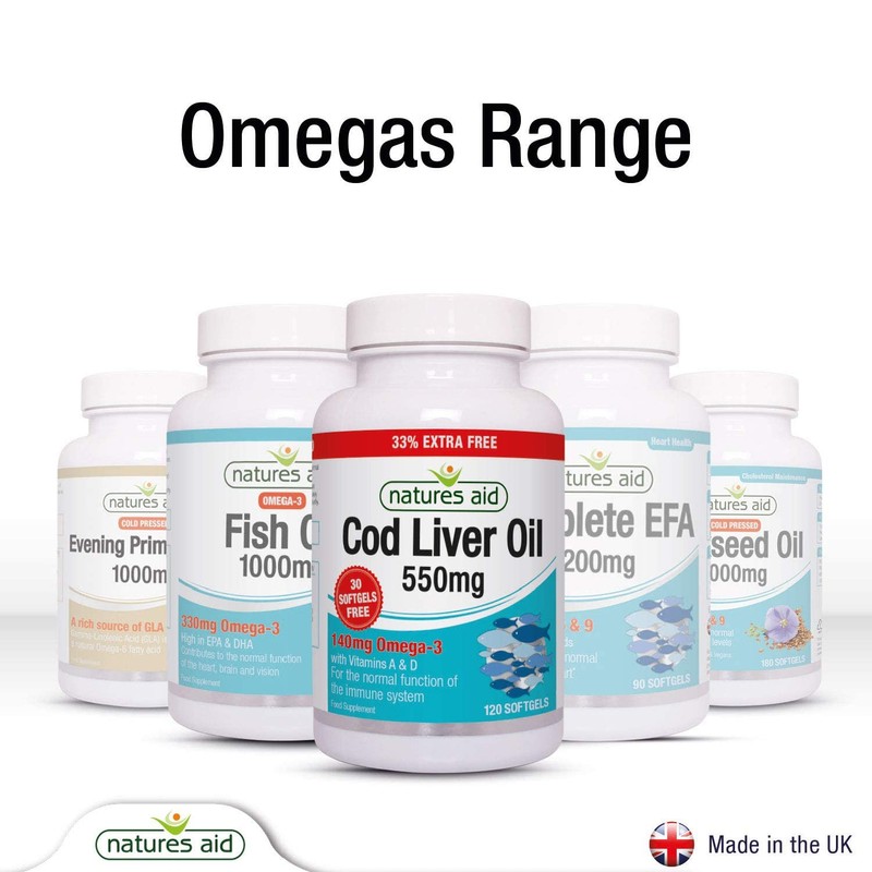 Natures Aid Cod Liver Oil 550 mg 120 Softgel Capsules