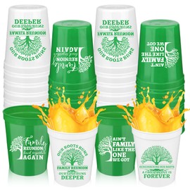 FIONUPI 24 Pcs Family Reunion Party Decorations Plastic Cups 16oz Reusable Beverage Cup for Families Tree Party Souvenirs for Remembering Our Roots