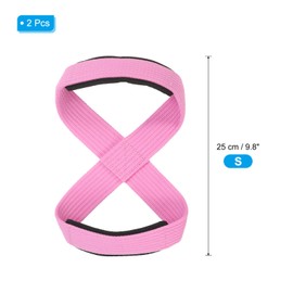 PATIKIL Figure 8 Lifting Strap, 2 Pack Weightlifting Wrist Wraps Dead Lift Padded Grips 8 Loop Weight Lifting Straps for Fitness Power Strength Training, Stripe Pink, S