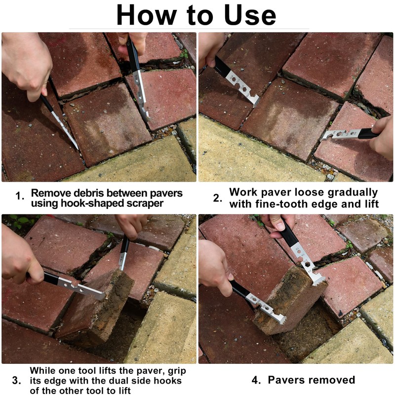 2-in-1 Paver Removal Tool with Hex Wrench, 2 Pcs Set