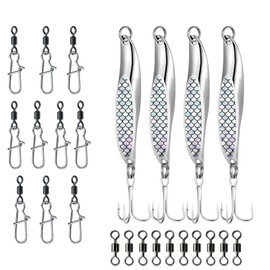 24 Pcs Metal Sea Spinners Lures With, Sea Fishing Lures