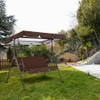 Outdoor Terrace 3 Seat Swing Seat Waterproof Cover Swing Top