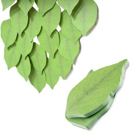 Aczyqws Sticky Notes Set, 100 Sheets Green Leaf Shaped Self Stick Notes, 2 Packs Self Sticky Note Pads, Sticky Memo Set for Stationary Supplies School Supplies, School and Home Uses