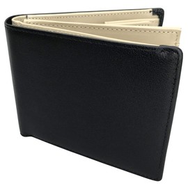 PHLOX Wallet, Bi - Fold, Genuine Cowhide Leather, Box - style Change Holder, Clear Holder Included, 12 Card Slots, Men's, Women's, Popular, Box Included - black -