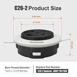 Jaruika C26-2 Trimmer Head Dual Line Weed Eater Head 4002 710 2169 for Stihl FS55 FS55R FS56 FS56RC FS70 FS70R FS80 FS85 FS90 FS90R FS91 FS94 FS110 FS120 FS130 FS131 FS131R FS240 FS250 (2 Pack)