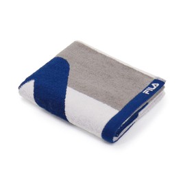 FILA Big Logo Face Towel, Ag Fresh, Antibacterial, Odor Resistant, Clean, 100% Cotton, Fluffy, Navy, 49-0112080, Approx. 13.4 x 29.5 inches (34 x 75 cm)