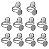 sourcing map 10 Pcs Ring Blank, Adjustable Finger Ring Blank