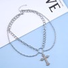 Zeshimb Cubic Zirconia Cross Necklace Layered Cross Choker Necklace Layering