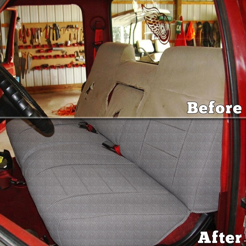 EDIETH Heavy-Duty Waterproof Bench Seat Covers for Ford F150 1987-1991