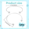 UNICRAFTALE 12Pcs Adjustable Wire Blank Bracelet Stainless Steel Torque Bangles