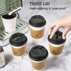 LITOPAK 100 Pack Disposable Coffee Cups with Lids and Kraft