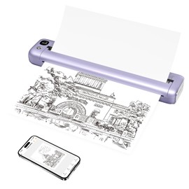 Rongta Portable Printer, F81 Bluetooth&WiFi Inkless Thermal Printer Wireless for Travel, Compatible with Android iOS Phone & Laptop, Supports 8.5" X 11" US Letter for Office, Home, Car, Purple