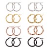 PandaHall 8 Pairs Titanium Steel Hoop Earrings Round 4 Colors