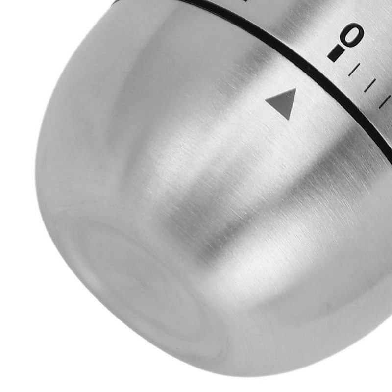 Mechanical Timer Egg Shaped Clear Scale Stainless Steel Timing Reminder